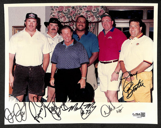 Redskins Hogs - Jacoby Grimm + 4 Autographed/Signed 8x10 Photo  JSA BA210398