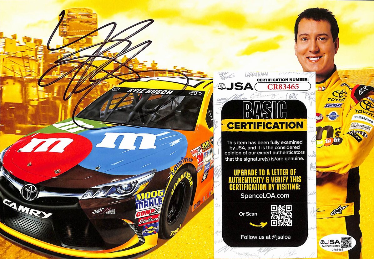 Kyle Busch Autographed/Signed 8x10 Photo NASCAR JSA BA211697