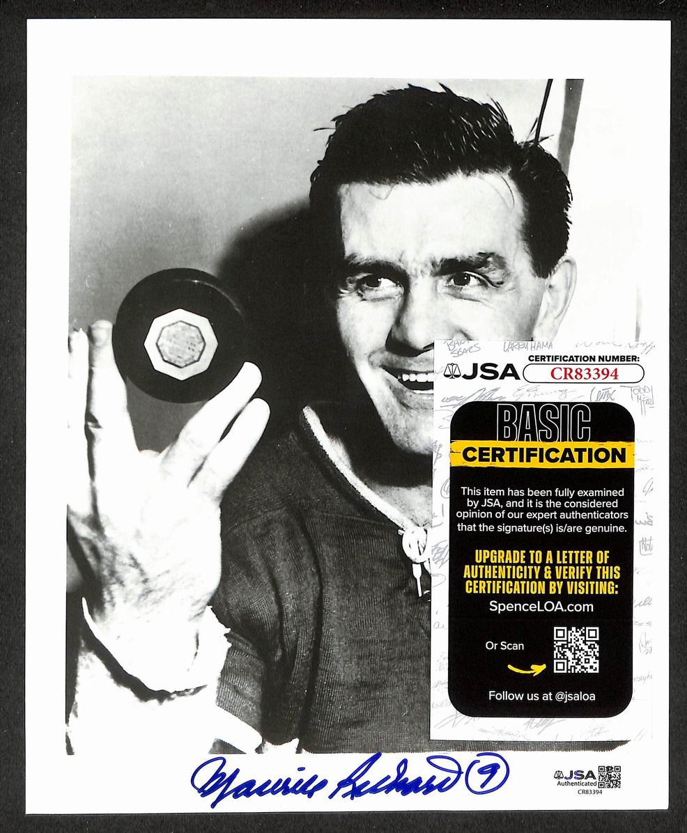 Maurice Richard HOF Autographed/Signed 8x10 Photo Canadiens JSA 211732