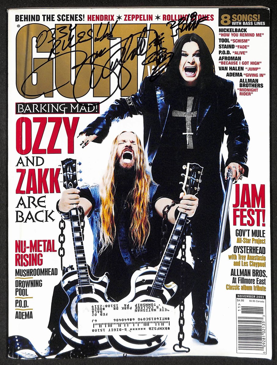 Zakk Wylde Autographed/Signed 2001 Guitar Magazine Ozzy JSA 211737