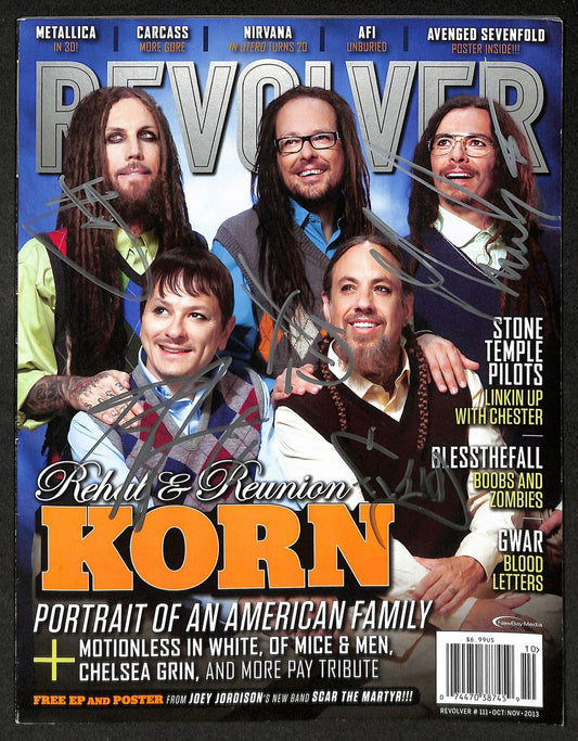 KORN 5 Members Autographed/Signed 2013 Revolver Magazine  JSA 211740