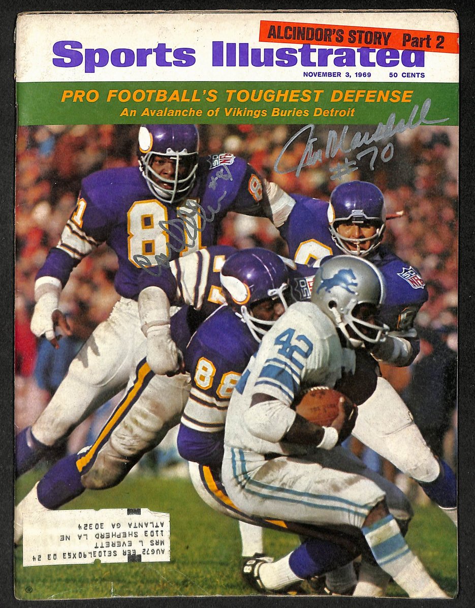 Carl Eller & Jim Marshall Autographed/Signed 1969 Sports Illustrated  JSA 211741