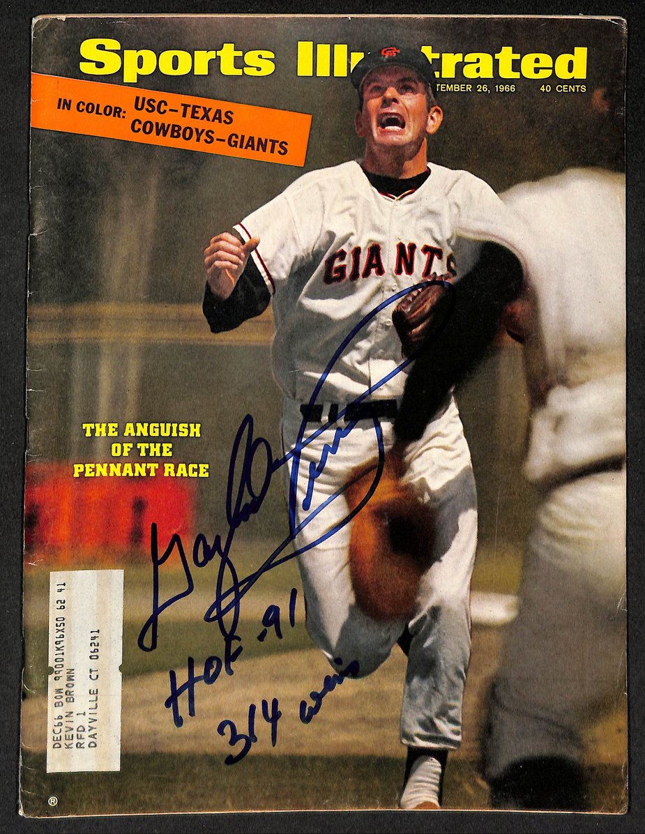 Gaylord Perry HOF Autographed/Signed 1966 Sports Illustrated Giants JSA 211744