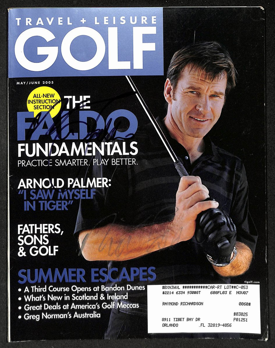 Nick Faldo Autographed/Signed 2005 Travel + Leisure Golf Magazine JSA 211748