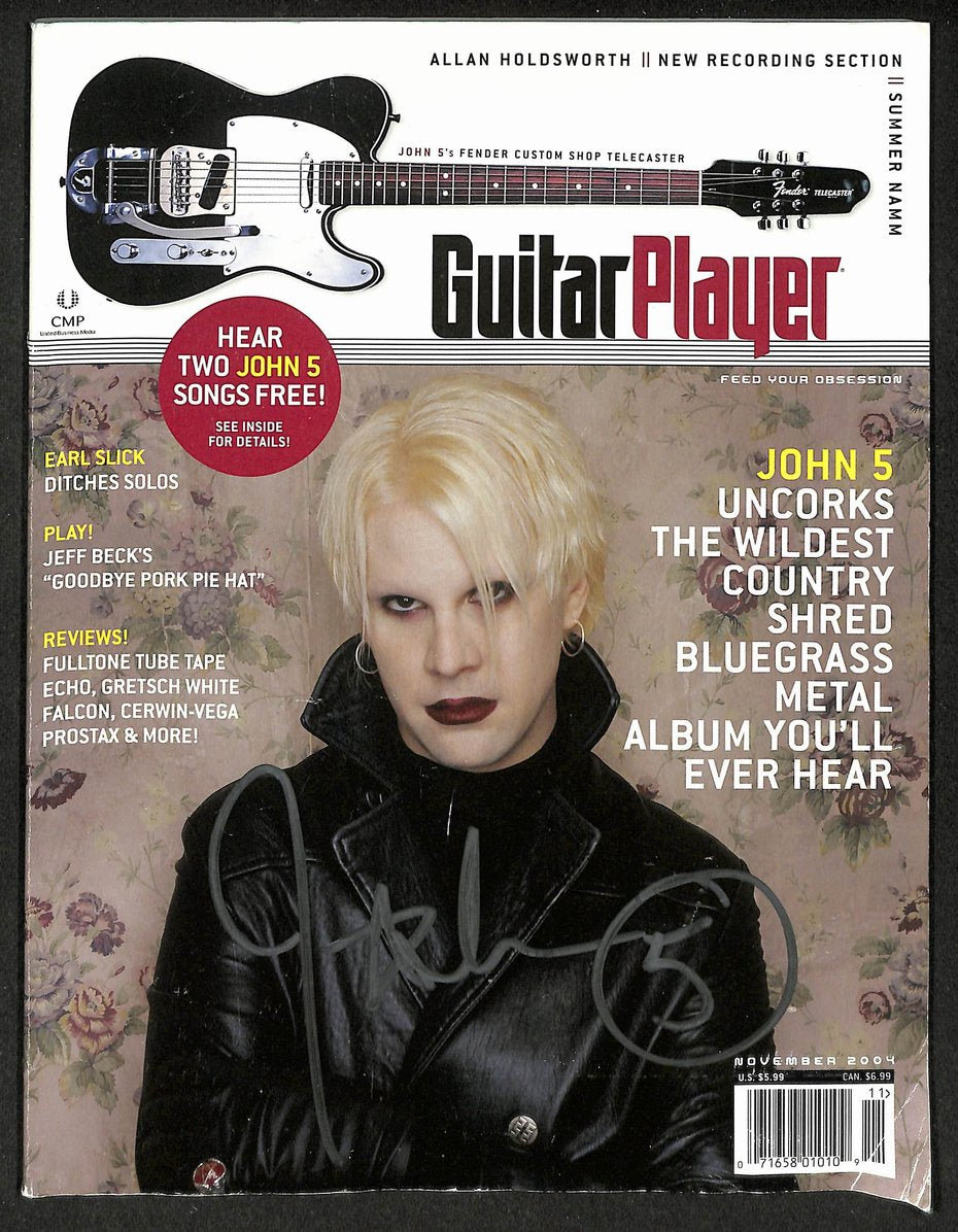 John 5 Autographed/Signed 2004 Guitar Player Magazine Motley Crue JSA 211755