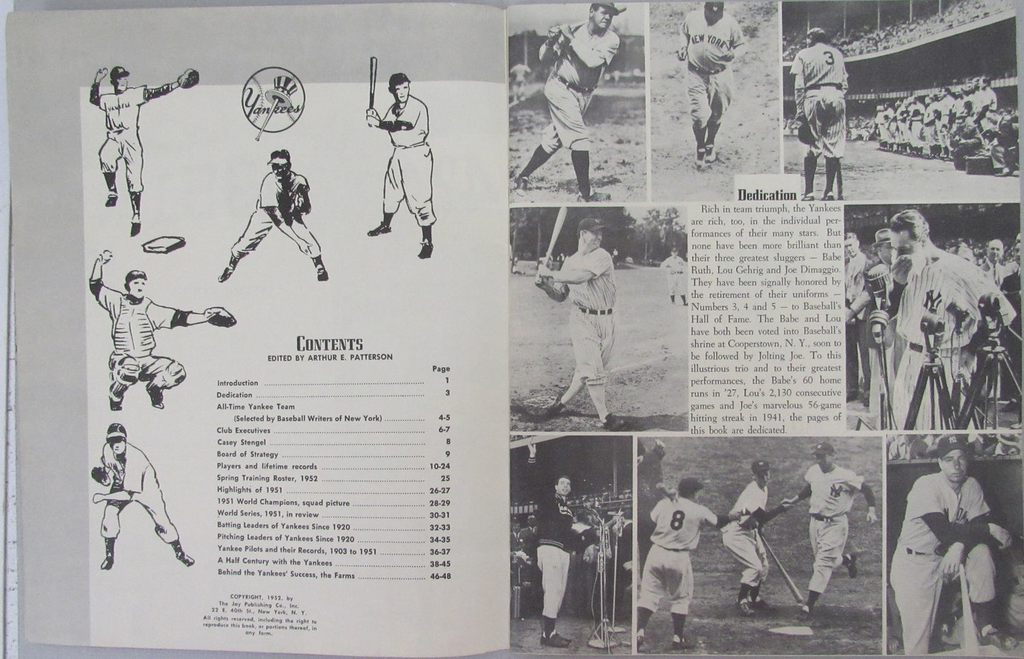 1952 New York Yankees World Champions Sketch Book 210374