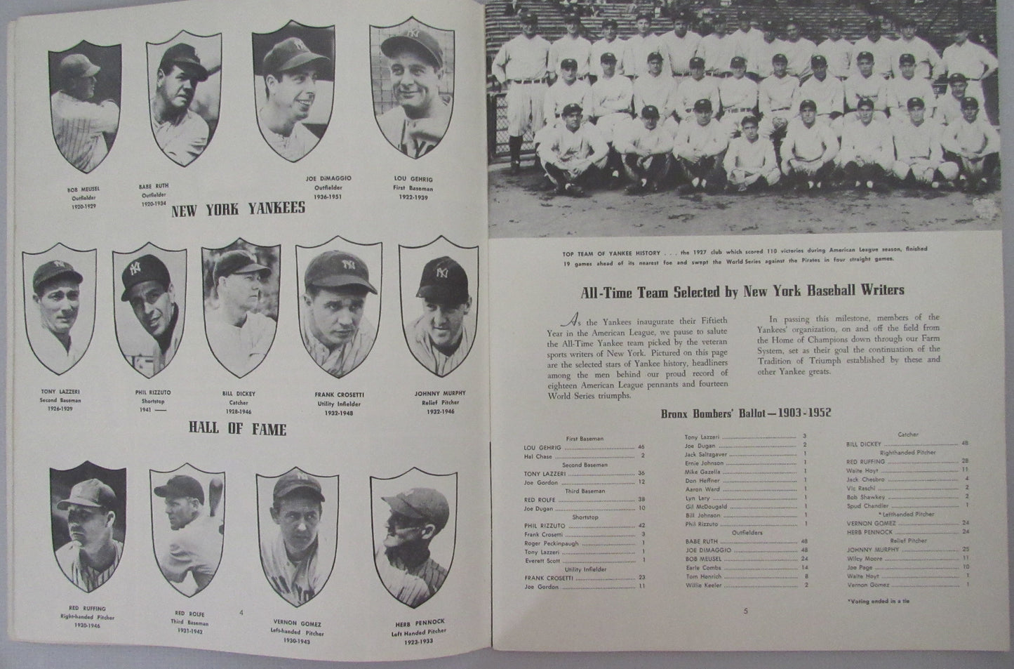 1952 New York Yankees World Champions Sketch Book 210374