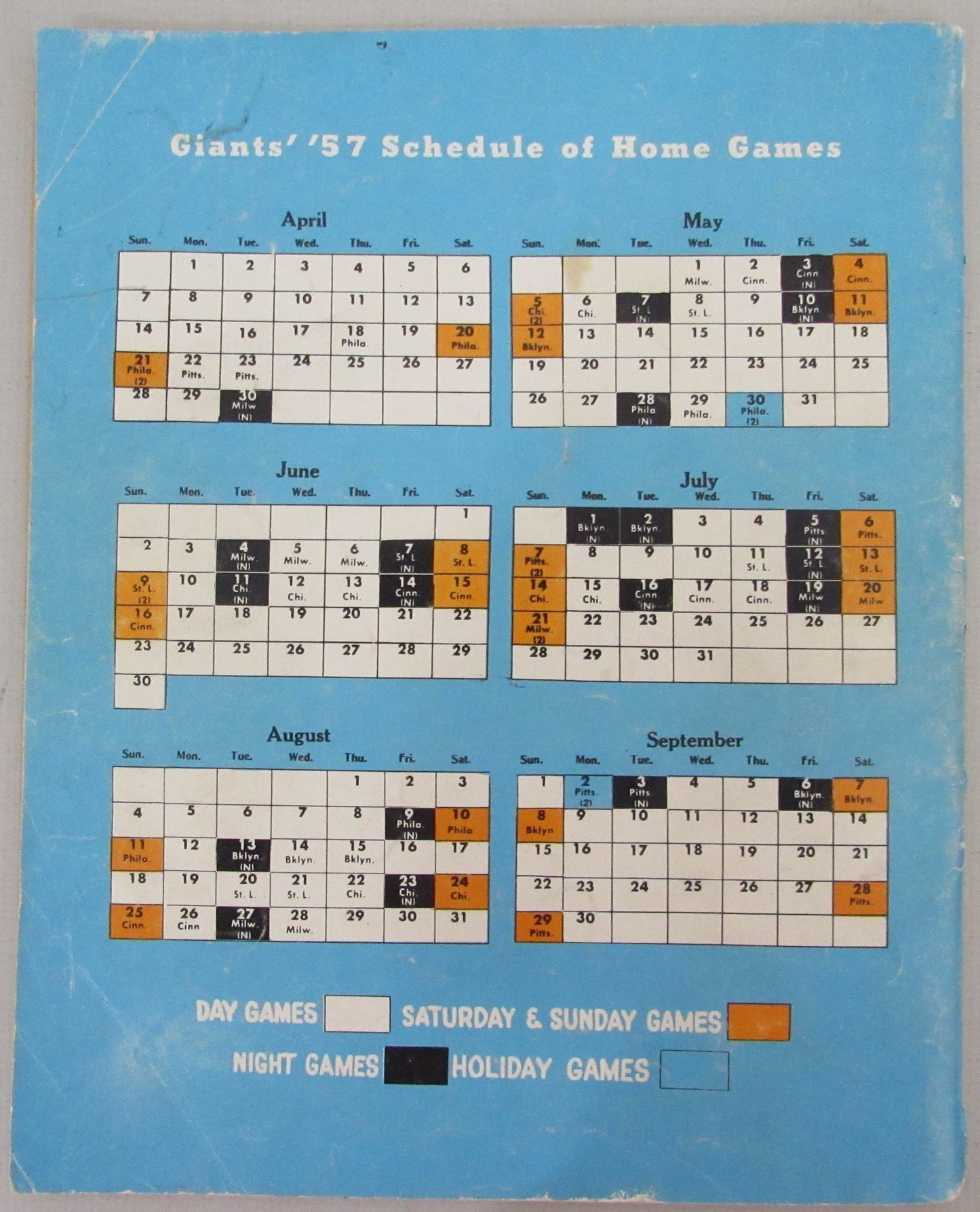 1957 New York Giants Yearbook 210375