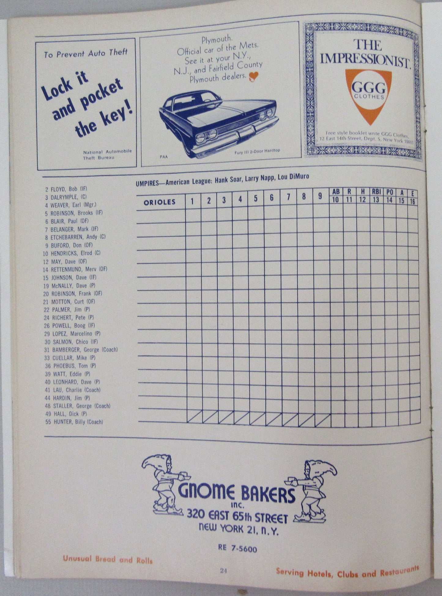 1969 World Series Program Unscored New York Mets vs. Baltimore Orioles 210376