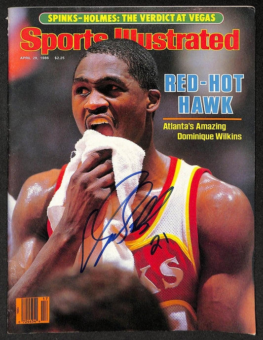 Dominique Wilkins HOF Autographed/Signed 1986 Sports Illustrated Hawks JSA BA210406