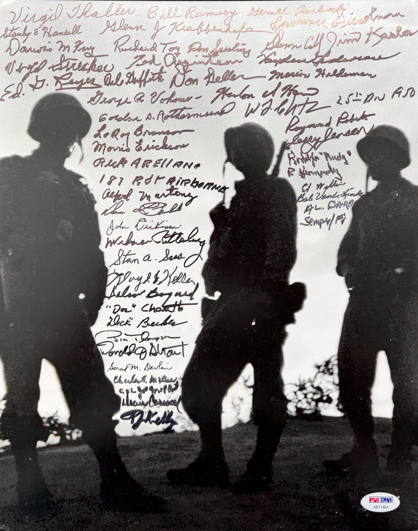 Korean War Soldiers Autographed/Signed by (47) 11x14 Photo PSA Letter BA211669