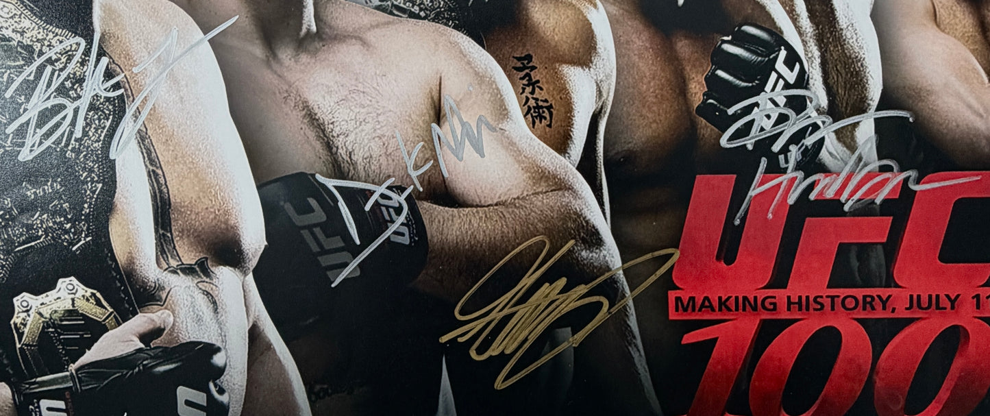 UFC 100 Brock Lesnar Mir Henderson + Autographed/Signed 11 x 14 Photo BA211683