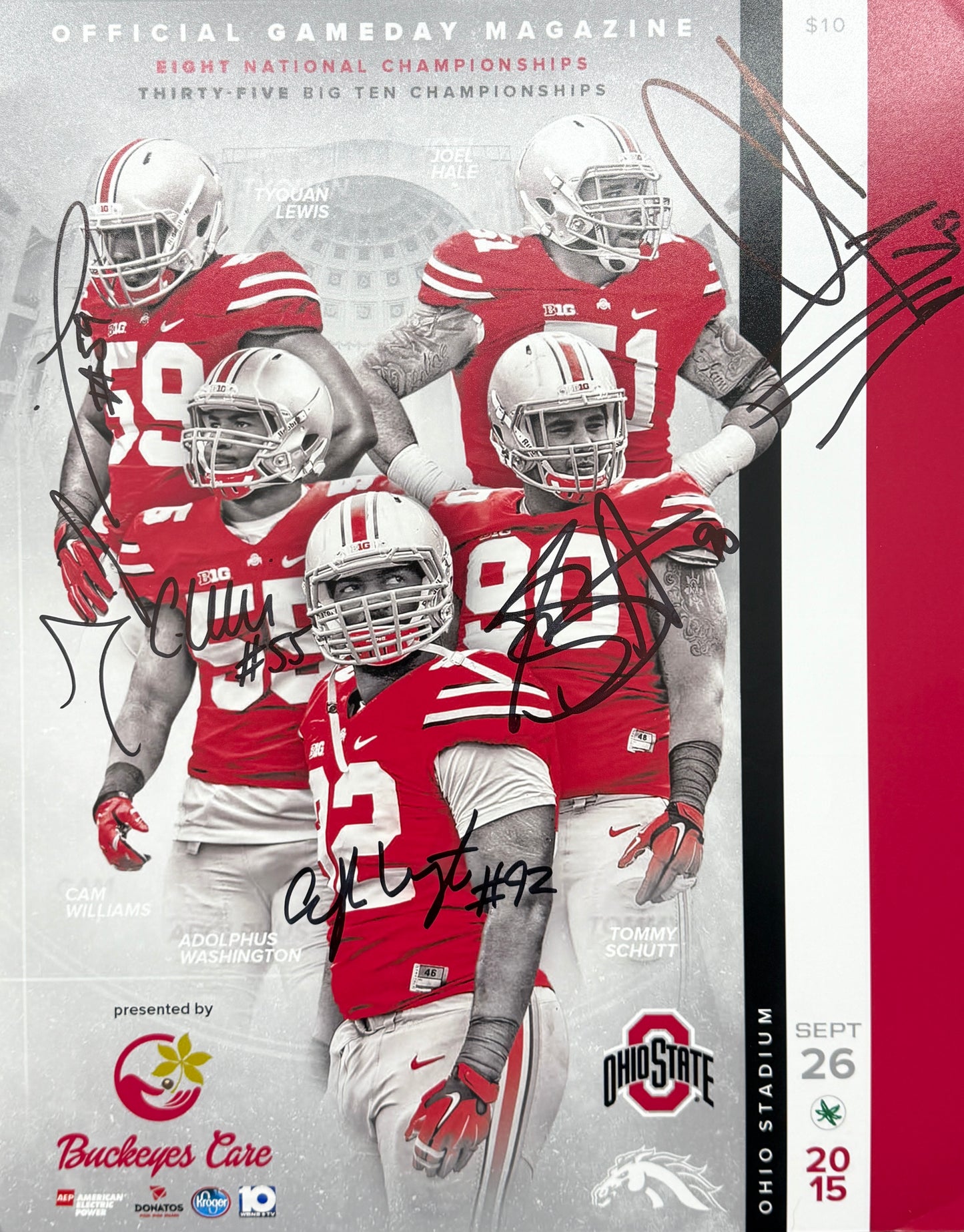 Ohio State Autographed/Signed by (5) 2015 11 x14 Photo BA211687
