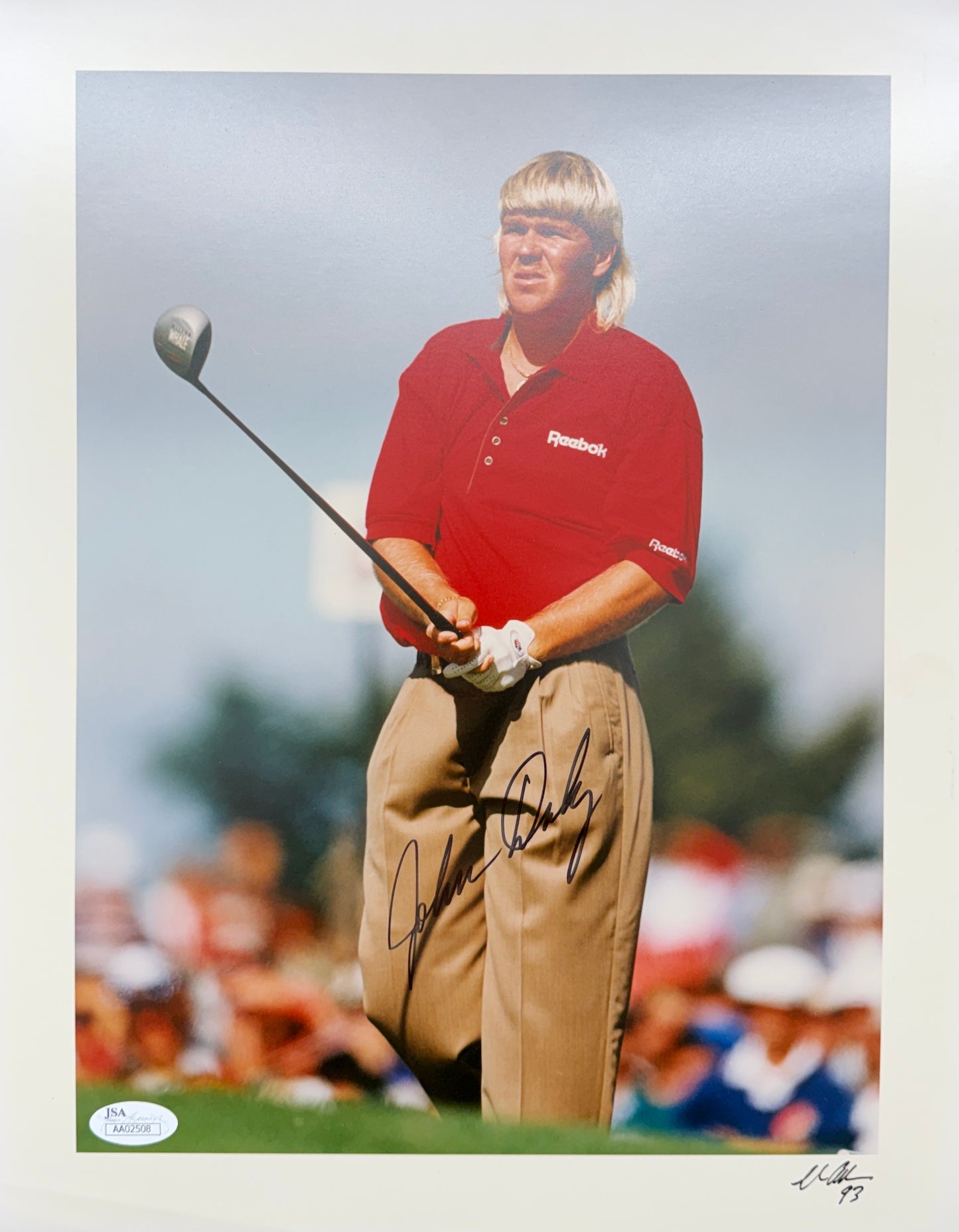 John Daly Autographed/Signed 11x14 Vintage Original Photo JSA BA211693