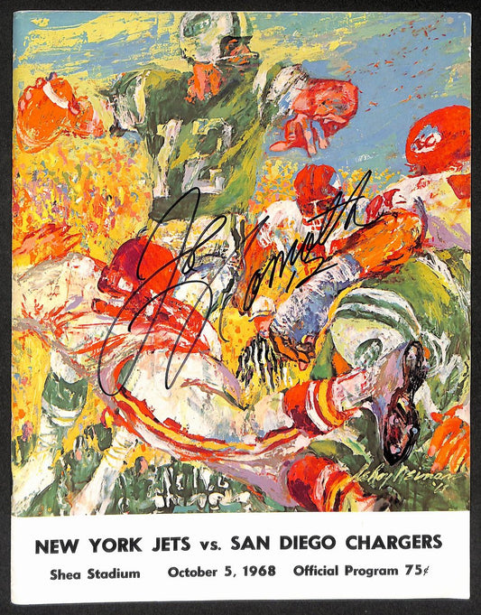 Joe Namath HOF Autographed/Signed 1968 Program Jets vs Chargers JSA 211806