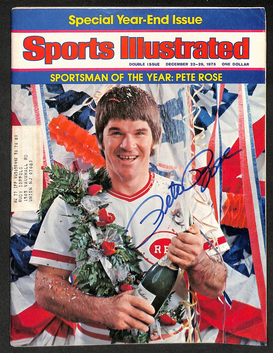 Pete Rose Autographed/Signed 1975 Sports Illustrated Reds JSA 211807