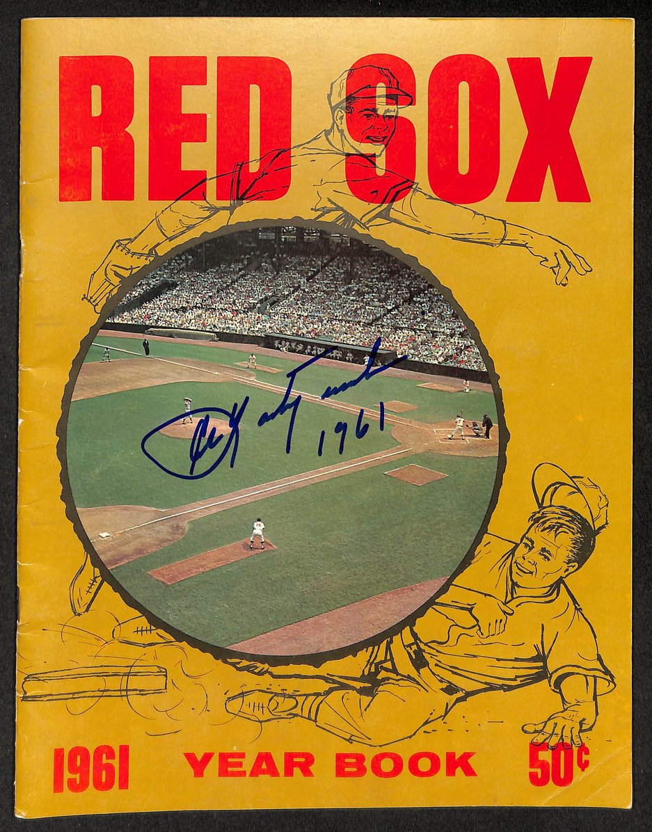 Carl Yastrzemski HOF Autographed/Signed 1961 Red Sox Year Book JSA 211808