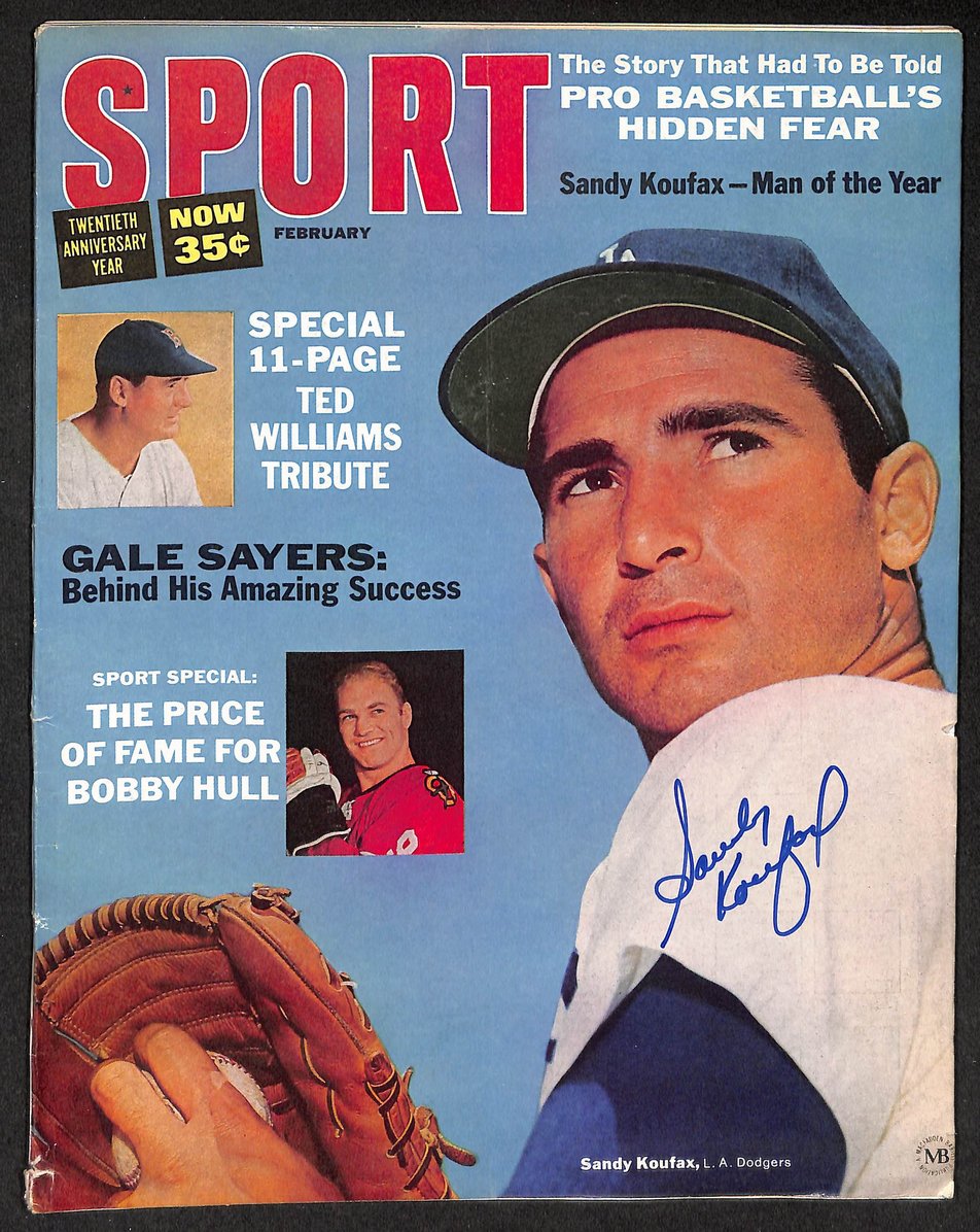 Sandy Koufax HOF Autographed/Signed 1966 SPORT Magazine No Label JSA 211804
