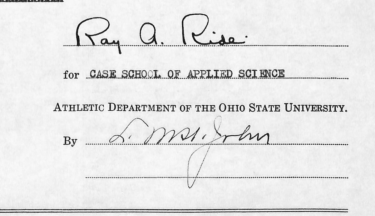 Lynn St. John HOF Signed 1940 Contract Ohio State & Case Western  JSA 198958