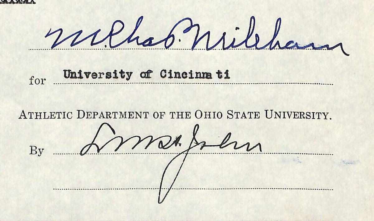 Lynn St. John HOF Signed 1939 Contract Ohio State & Cincinnati  JSA 198962