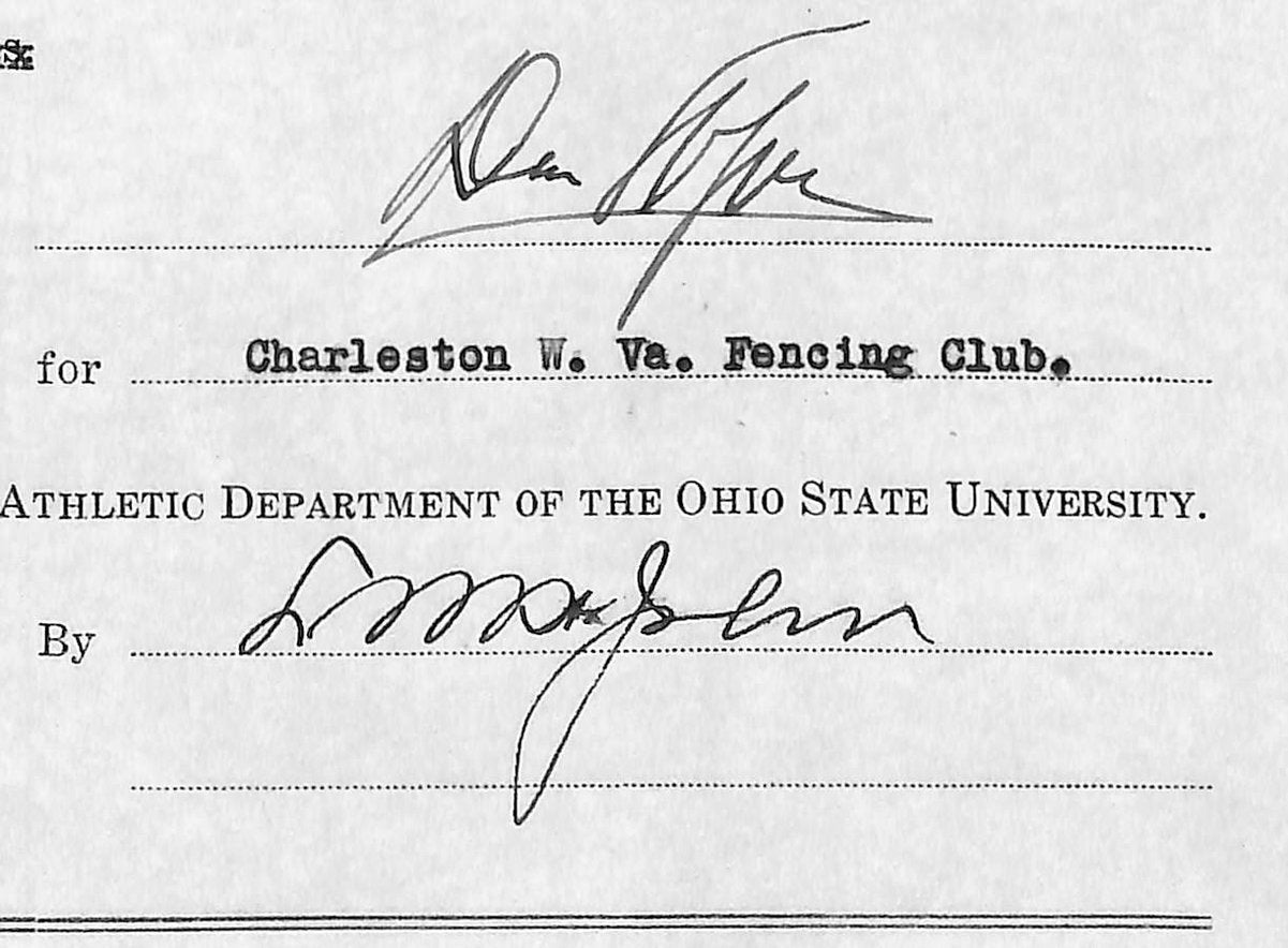 Lynn St. John HOF Signed 1939 Contract Ohio State & Charleston W  JSA 198971