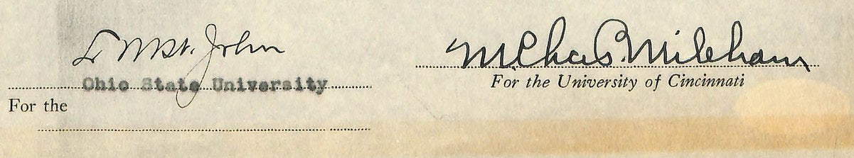 Lynn St. John HOF Signed 1941 Contract Ohio State & Cincinnati  JSA 198972