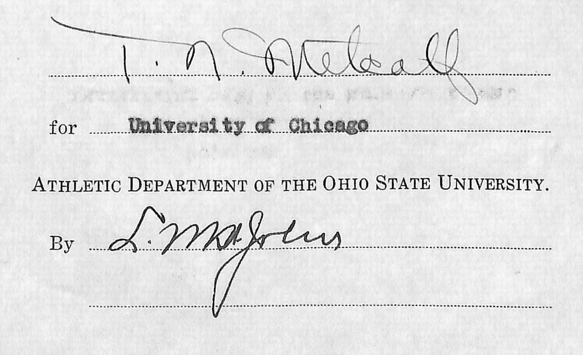 Lynn St. John HOF Signed 1939 Contract Ohio State & Chicago  JSA 198975