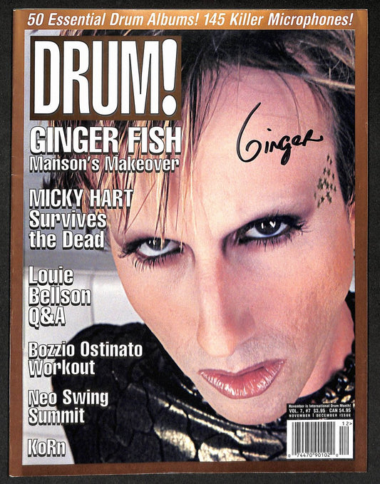 Ginger Fish Signed/Autographed 1998 Drum! Magazine JSA 211778