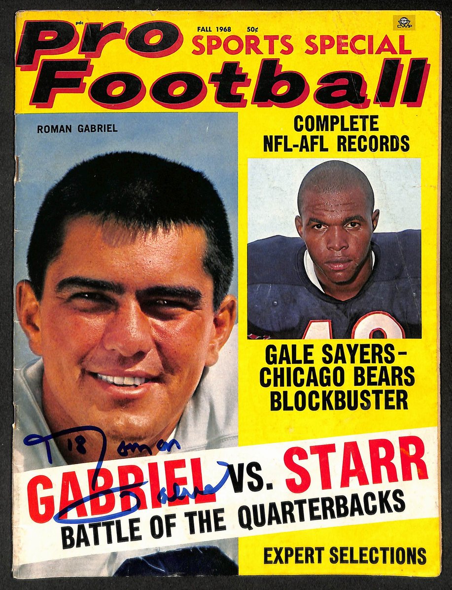 Roman Gabriel Signed/Autographed 1968 Pro Football Magazine JSA 211786