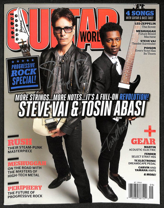 Steve Vai & Tosin Abasi Signed/Autographed 2012 Guitar World Magazine JSA 211788