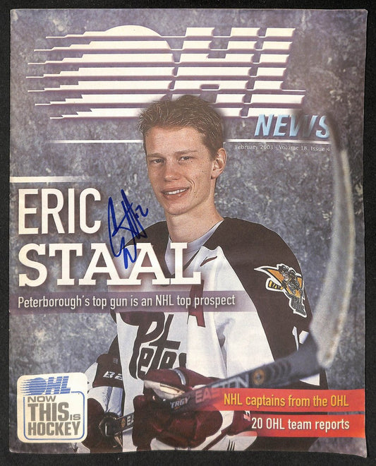 Eric Staal Signed/Autographed 2003 OHL News Magazine JSA 211790