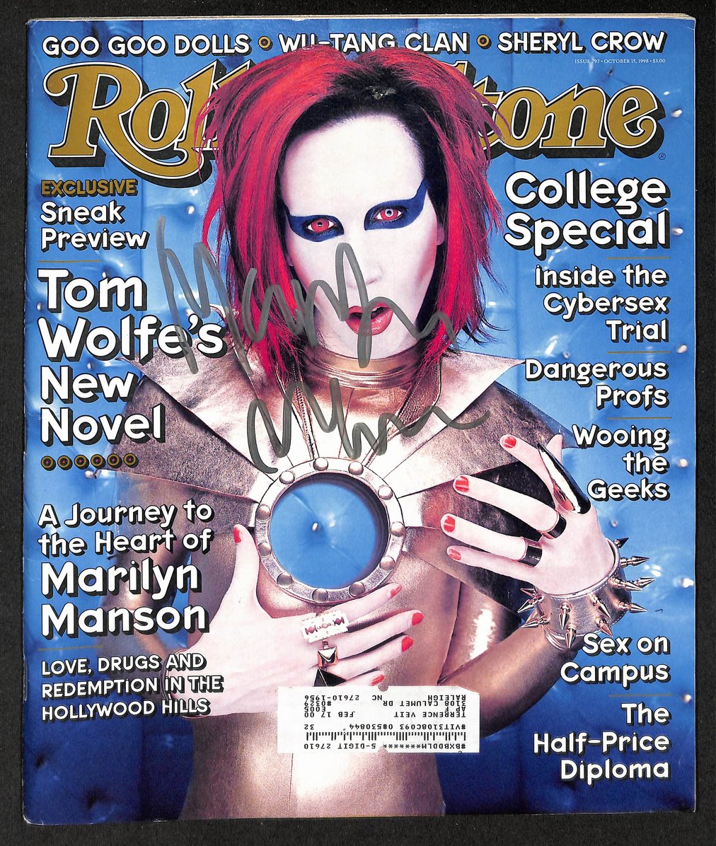 Marilyn Manson Signed/Autographed 1998 Rolling Stone Magazine JSA 211797