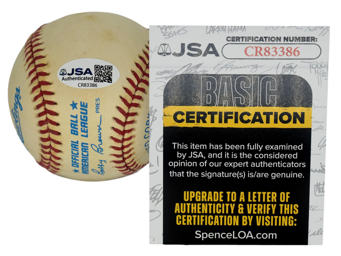 Clete Boyer Autographed/Signed Rawlings OAL Baseball Yankees JSA 211814