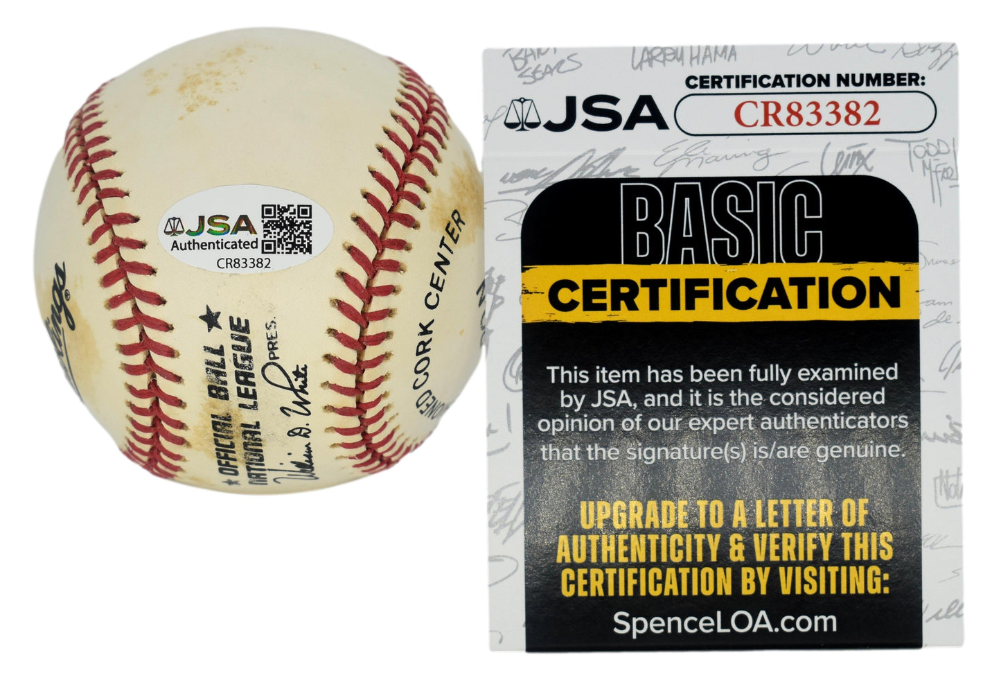 Larry Walker HOF Autographed/Signed Rawlings ONL Baseball Rockies JSA 211816