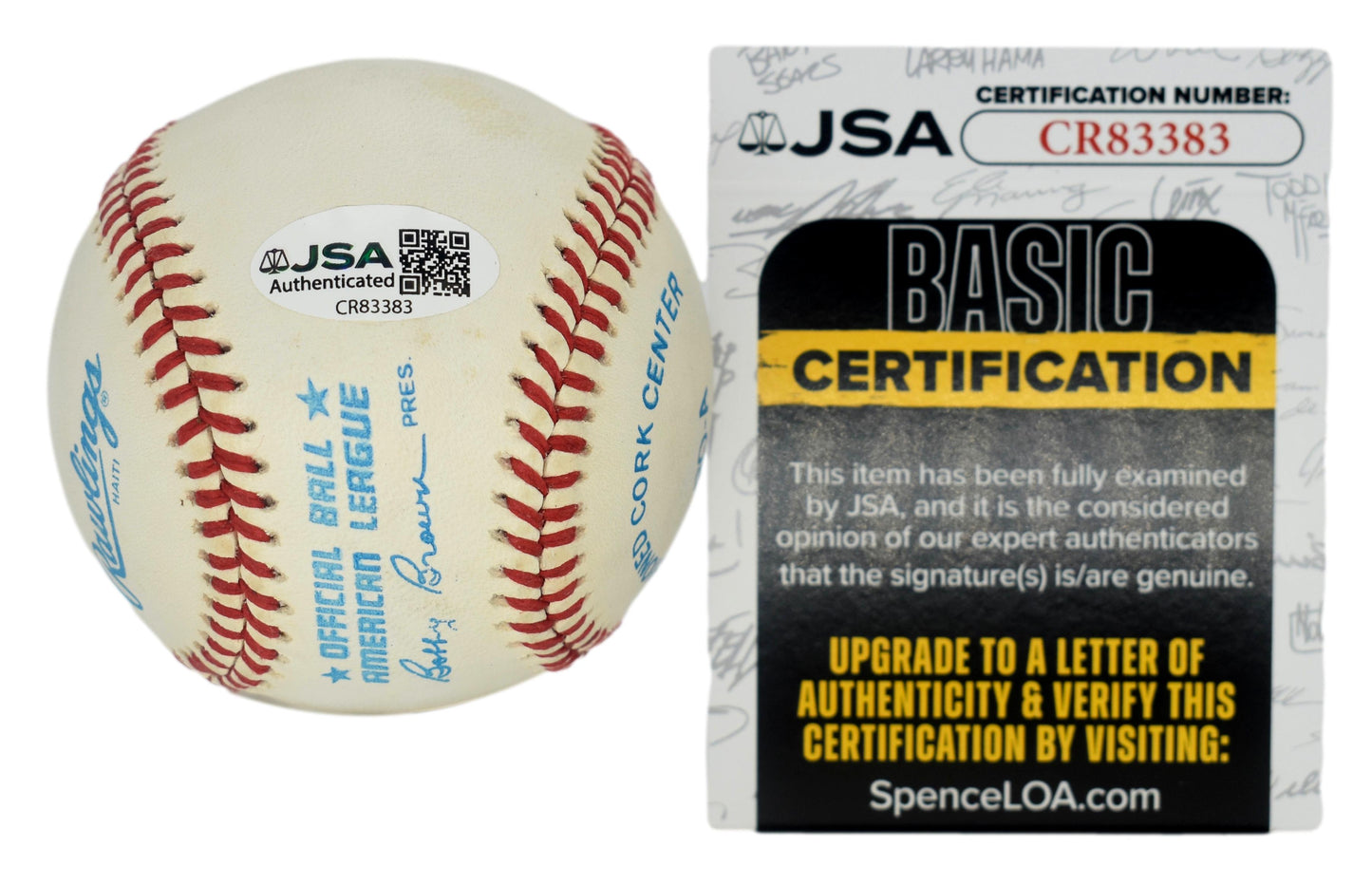 Roger Clemens  Autographed/Signed Rawlings OAL Baseball Yankees JSA 211817