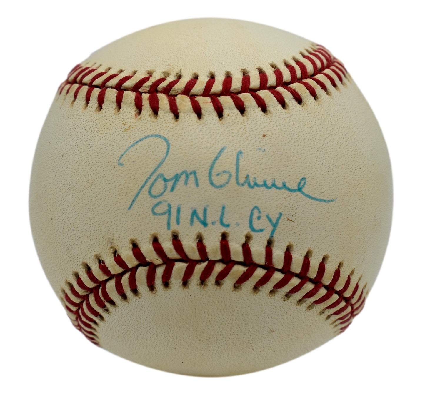 Tom Glavine HOF Autographed/Signed w/ Insc Rawlings ONL Baseball Braves JSA 1821