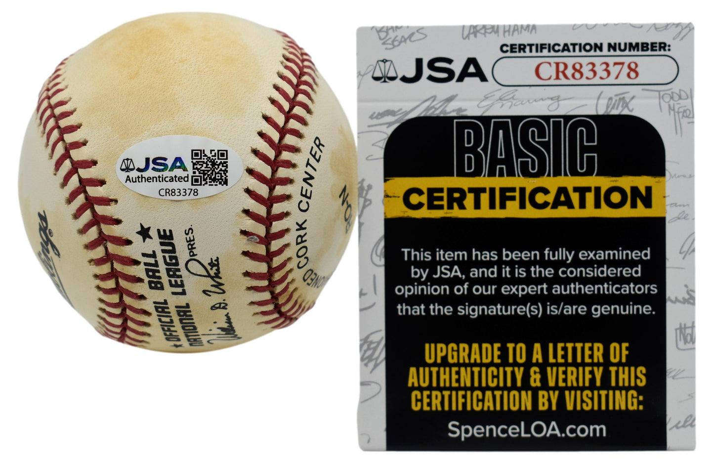 Ryne Sandberg HOF Autographed/Signed Rawlings ONL Baseball Cubs JSA 211824
