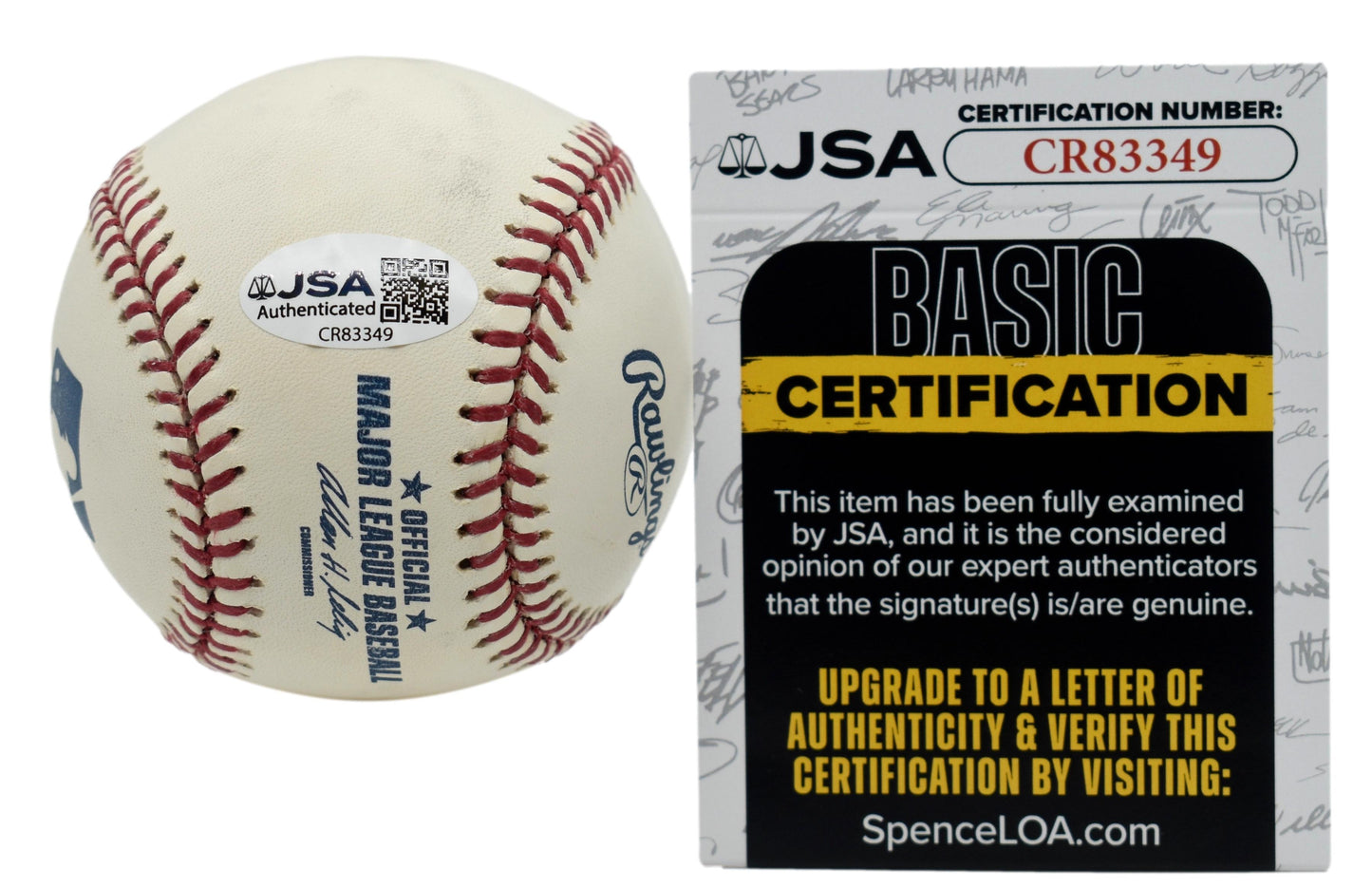 Whitey Ford HOF Autographed/Signed Rawlings OML Baseball Yankees JSA 211825