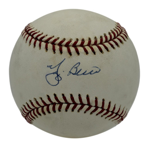 Yogi Berra HOF Autographed/Signed Rawlings OML Baseball Yankees JSA 211829