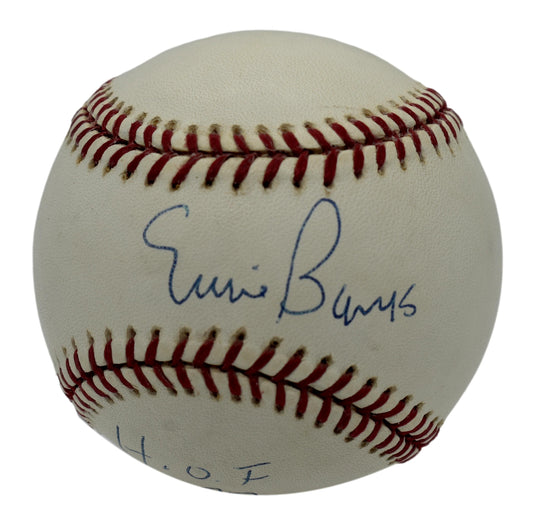 Ernie Banks HOF Autographed/Signed Rawlings OML Baseball Cubs JSA 211835