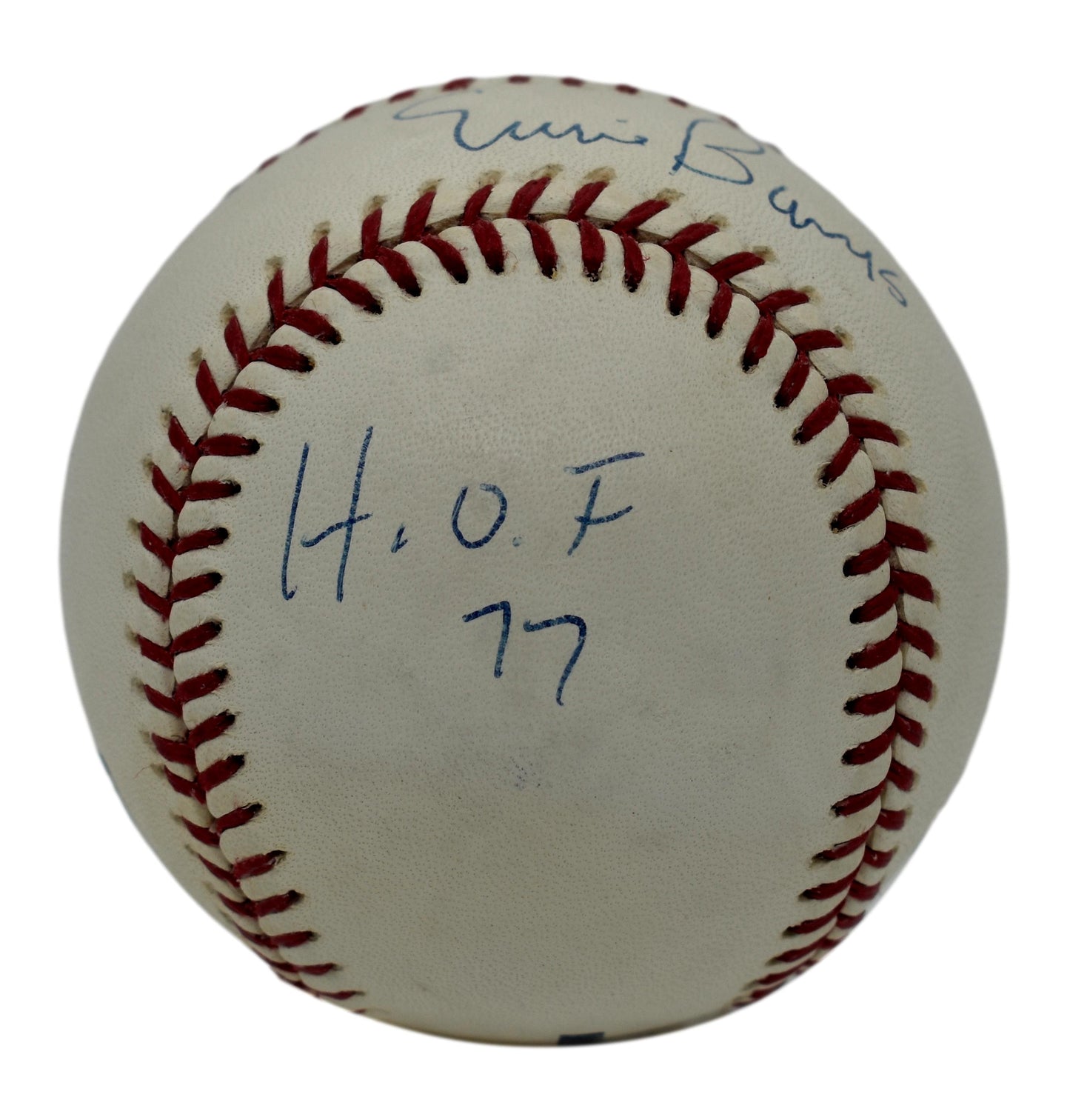 Ernie Banks HOF Autographed/Signed Rawlings OML Baseball Cubs JSA 211835
