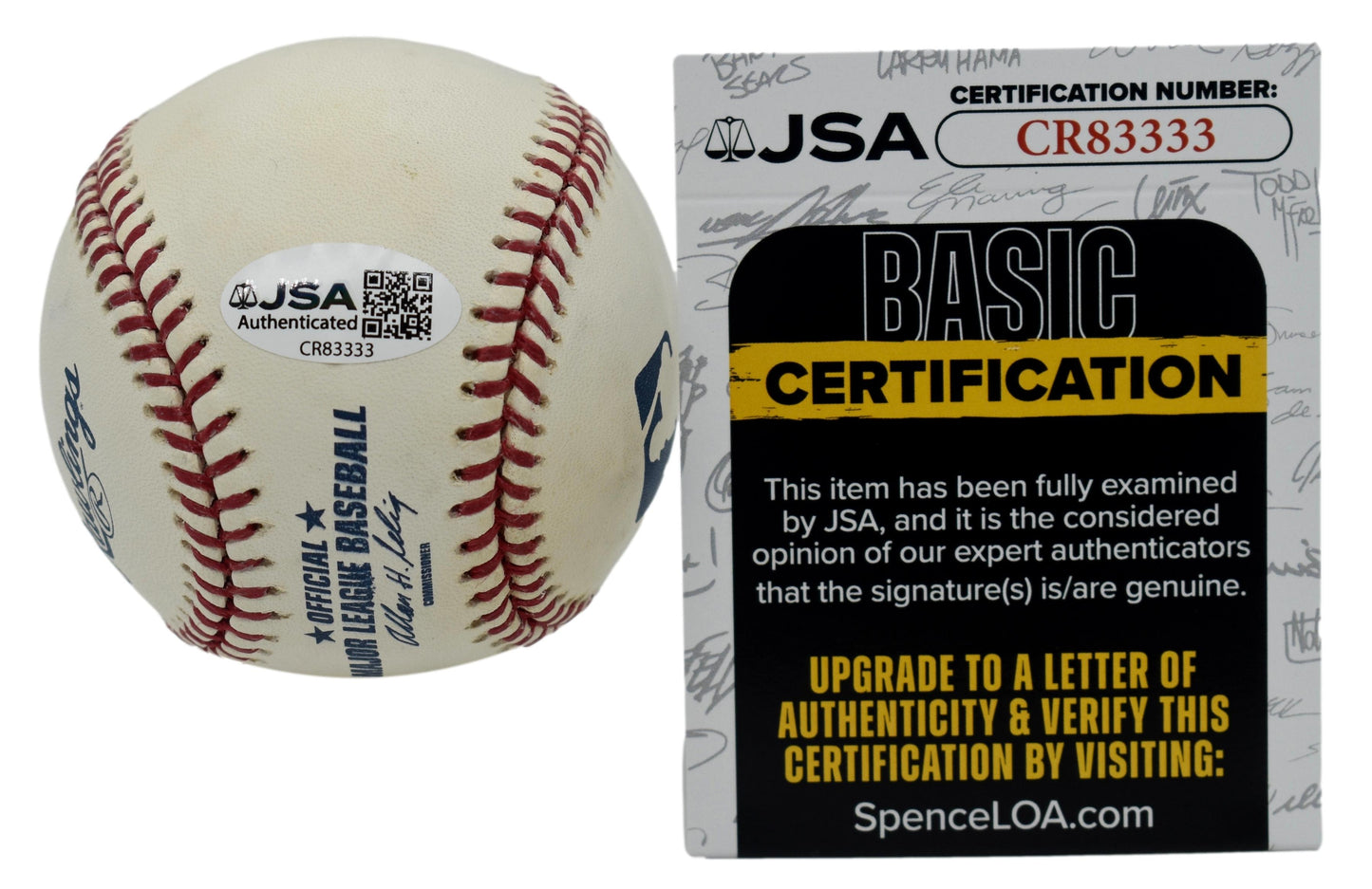 Ernie Banks HOF Autographed/Signed Rawlings OML Baseball Cubs JSA 211835