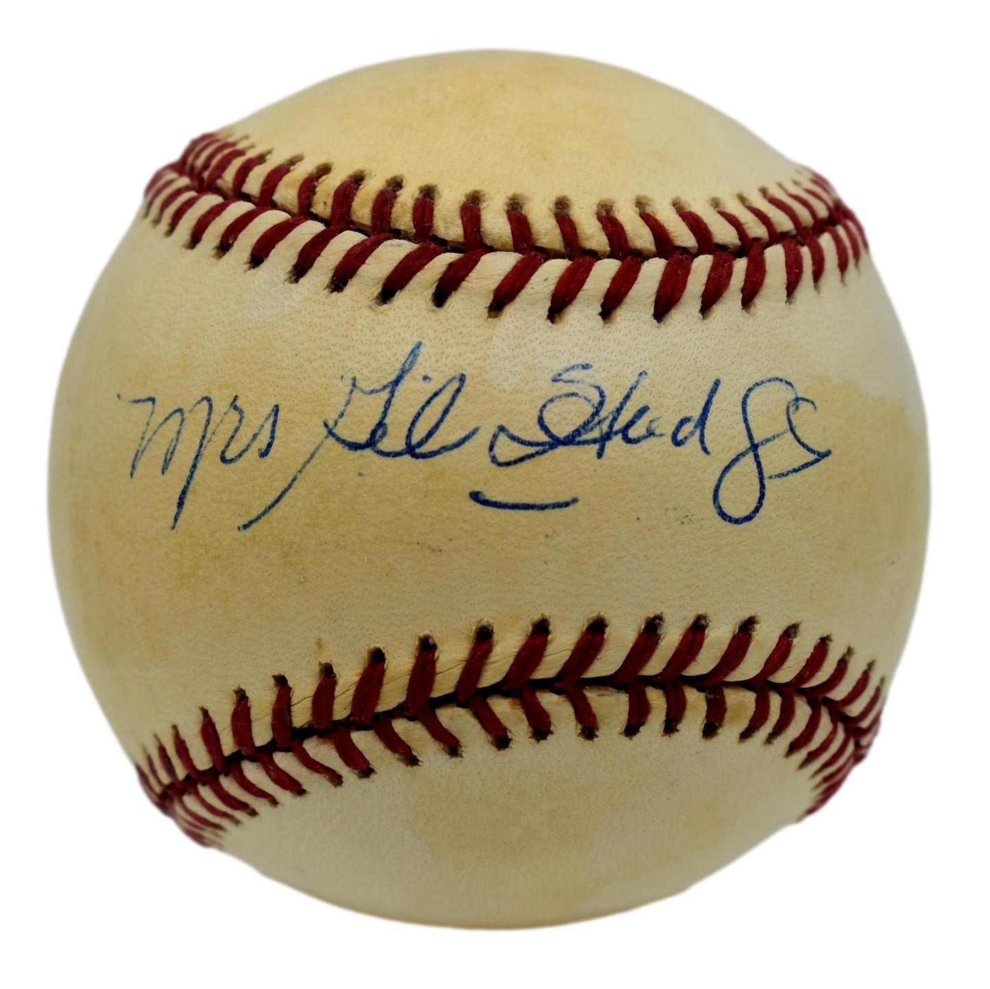 Mrs. Gil Hodges "Joan" Autographed/Signed Rawlings ONL Baseball Mets JSA 211837