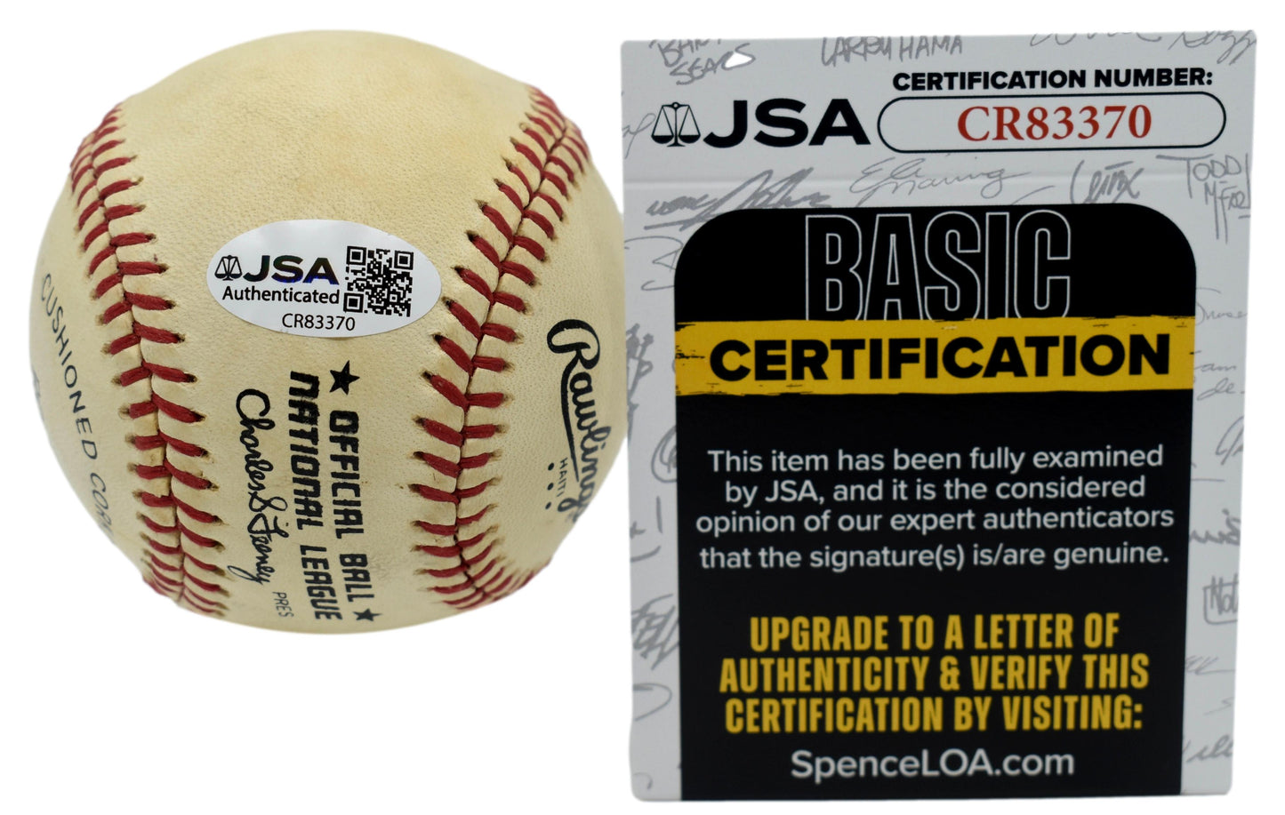 Keith Hernandez Autographed/Signed Rawlings ONL Baseball Mets JSA 211839