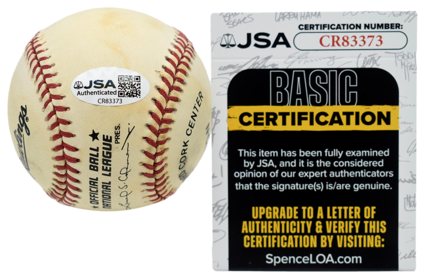 Pete Coscarart Autographed/Signed Rawlings ONL Baseball Dodgers JSA 211840