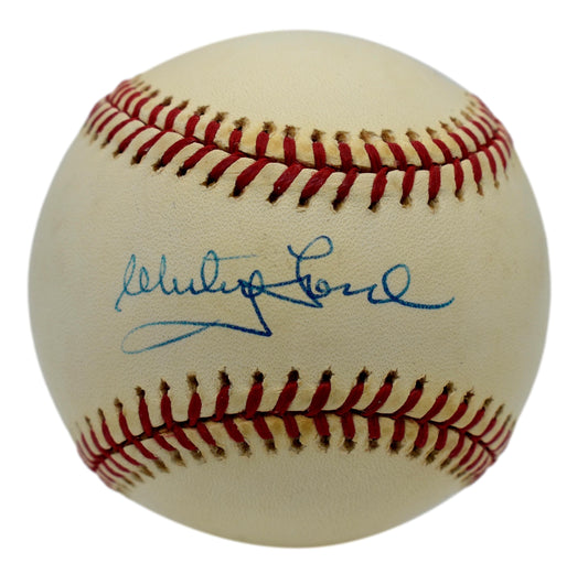 Whitey Ford HOF Autographed/Signed Rawlings OAL Baseball Yankees JSA 211841
