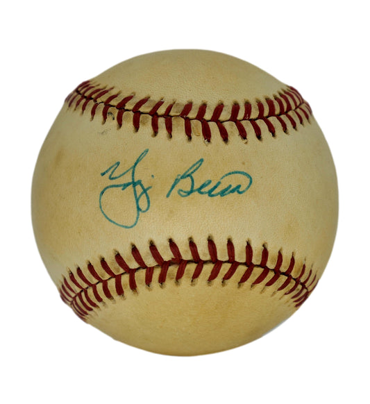Yogi Berra HOF Autographed/Signed Rawlings OL Baseball Yankees JSA 211813