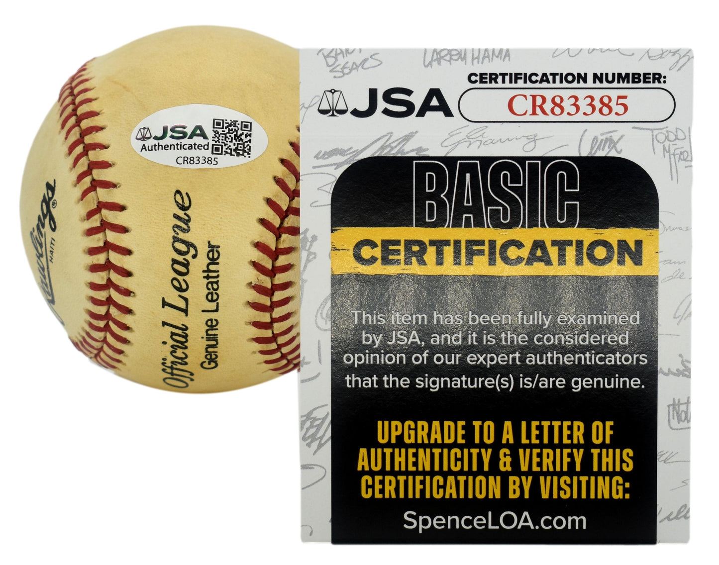 Yogi Berra HOF Autographed/Signed Rawlings OL Baseball Yankees JSA 211813