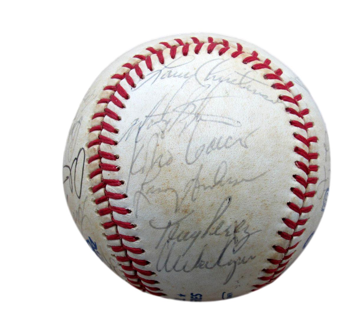 1983 Phillies NL Champs Team Signed/Auto(24) WS Baseball Schmidt HOF PASS 196309