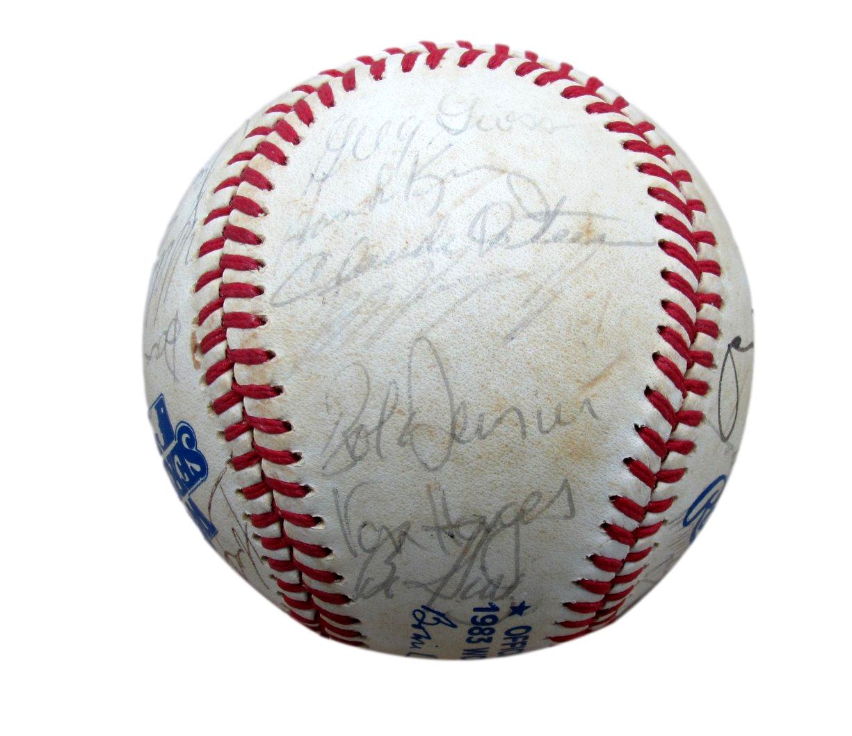1983 Phillies NL Champs Team Signed/Auto(24) WS Baseball Schmidt HOF PASS 196309